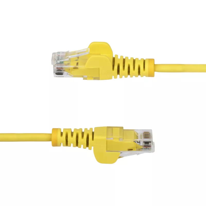 StarTech.com 5 m kollane õhuke CAT6 Etherneti kaabel, haakumisvastane, 100W PoE, UTP, LSZH, 28AWG puhtast vasest traat, õhuke RJ45 võrguparandusjuhe tõmbekaitsega, individuaalselt testitud