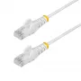 StarTech.com 7m valge õhuke CAT6 Etherneti kaabel, haakumiskindel, 100W PoE, UTP, LSZH, 28AWG puhas vaskjuhe, õhuke RJ45 võrgukaabel kinnitusleevendusega, individuaalselt testitud