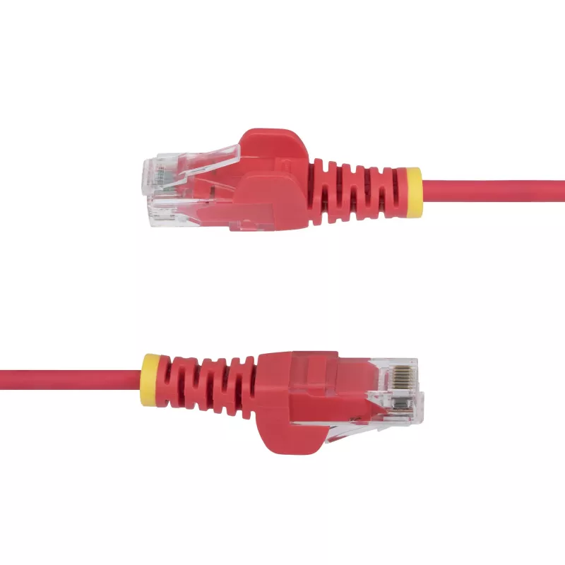 StarTech.com 7 m punane õhuke CAT6 Etherneti kaabel, tõmblukuvaba, 100 W PoE, UTP, LSZH, 28AWG puhas vaskjuhe, õhuke RJ45 võrgukaabel tõmbetugevdustega, individuaalselt testitud