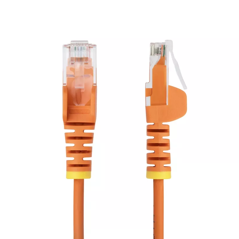 StarTech.com 7 m oranž õhuke CAT6 Etherneti kaabel, haakumisvaba, 100W PoE, UTP, LSZH, 28AWG puhas vasktraat, õhuke RJ45 võrgu ühendusjuhe tõmbetugevdustega, individuaalselt testitud