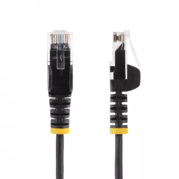 StarTech.com 10 m must õhuke CAT6 Etherneti kaabel, tõmblukuta, 100 W PoE, UTP, LSZH, 28AWG puhtast vasktraadist, õhuke RJ45 võrgu ühendusjuhe tõmbekaitsega, individuaalselt testitud