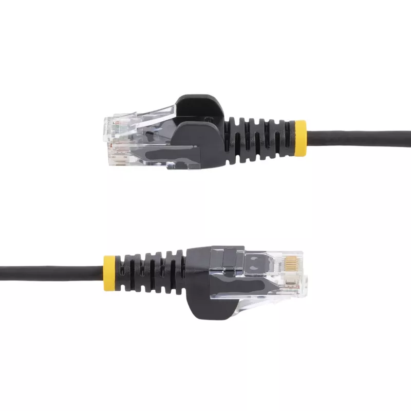 StarTech.com 10 m must õhuke CAT6 Etherneti kaabel, tõmblukuta, 100 W PoE, UTP, LSZH, 28AWG puhtast vasktraadist, õhuke RJ45 võrgu ühendusjuhe tõmbekaitsega, individuaalselt testitud