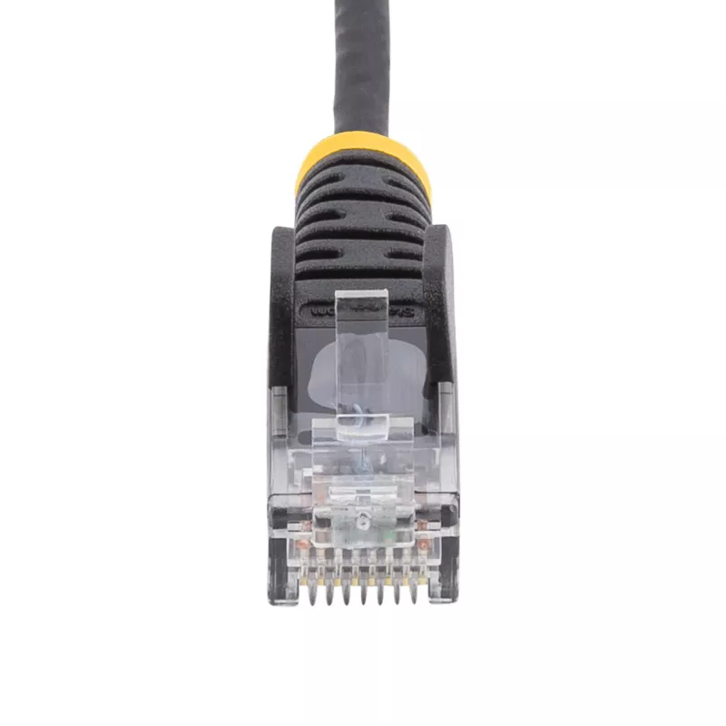 StarTech.com 15 m must õhuke CAT6 Etherneti kaabel, konksuvaba, 100 W PoE, UTP, LSZH, 28AWG puhtast vasest traat, õhuke RJ45 võrgupaigakaabel tõmbekaitsega, individuaalselt testitud