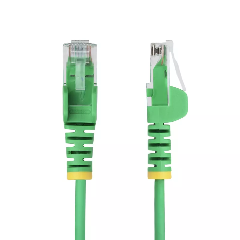 StarTech.com 15 m roheline õhuke CAT6 Etherneti kaabel, takerdumisvastane, 100 W PoE, UTP, LSZH, 28AWG puhas vaskjuhe, õhuke RJ45 võrguparandusjuhe tõmbetugevdustega, individuaalselt testitud.