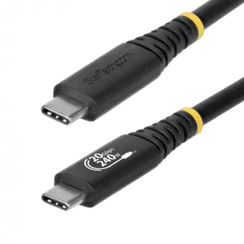 StarTech.com 2m (6ft) USB4 kaabel, 20Gbps, USB-IF sertifitseeritud USB-C kaabel, 240W PD EPR, 4K 120Hz DP 1.4, TPE kest, must USB-C juhe