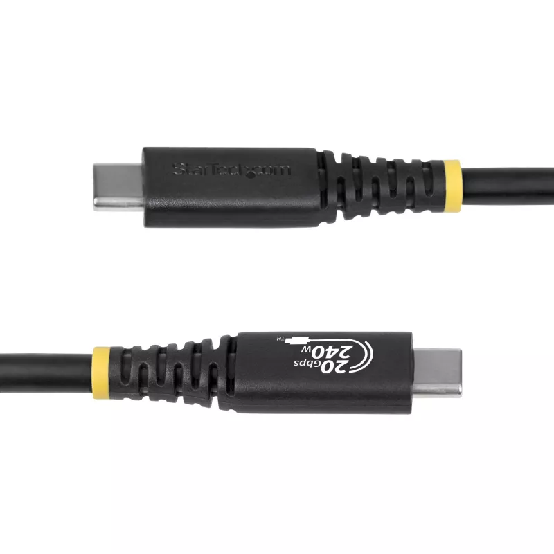 StarTech.com 2m (6ft) USB4 kaabel, 20Gbps, USB-IF sertifitseeritud USB-C kaabel, 240W PD EPR, 4K 120Hz DP 1.4, TPE kest, must USB-C juhe