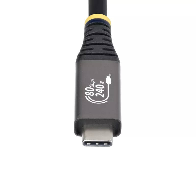 StarTech.com 50cm (1.6ft) USB4 kaabel, 80 Gbps, USB-IF sertifitseeritud USB-C kaabel, 240 W PD, 8K 120 Hz/4K 240 Hz DP2.1 DP80, TPE-kate, Thunderbolt 4 ühilduv – must USB-C juhe