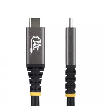 StarTech.com 1 m USB4-kaabel, 80 Gbps, USB-IF sertifitseeritud USB-C-kaabel, 240 W PD, 8K 120 Hz/4K 240 Hz DP2.1 DP80, TPE-mantel, Thunderbolt 4-ga ühilduv – must USB-C-juhe