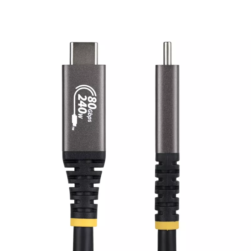 StarTech.com 1 m USB4-kaabel, 80 Gbps, USB-IF sertifitseeritud USB-C-kaabel, 240 W PD, 8K 120 Hz/4K 240 Hz DP2.1 DP80, TPE-mantel, Thunderbolt 4-ga ühilduv – must USB-C-juhe