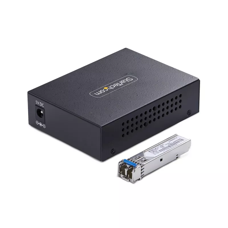 StarTech.com Gigabit Ethernet Copper-to-Fiber meediamuundur, SM LC, 40 km, 10/100/1000 Mbit/s, RJ45 to LC, täismetallist, 9K jumboraamid, TAA vastavuses