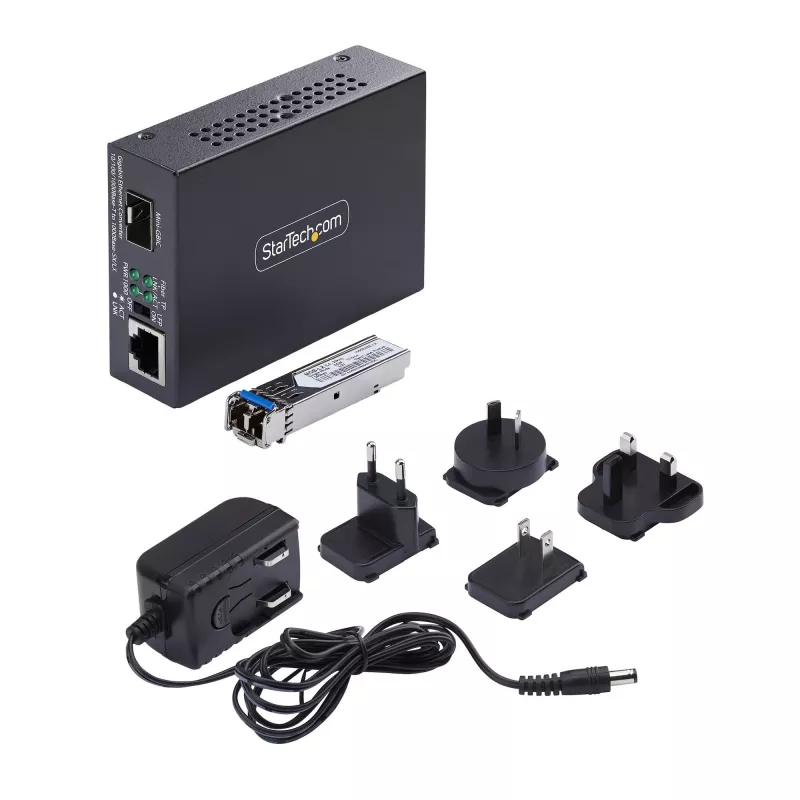StarTech.com Gigabit Ethernet Copper-to-Fiber meediamuundur, SM LC, 40 km, 10/100/1000 Mbit/s, RJ45 to LC, täismetallist, 9K jumboraamid, TAA vastavuses