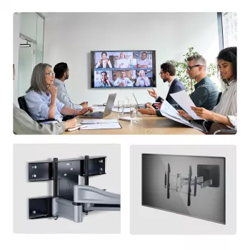 StarTech.com Heavy-Duty Articulating TV Wall Mount for up to 100-inch and 187.4lb/85kg lame Screens, VESA 800x500, Low-Profile Bracket, TAA-Compliant