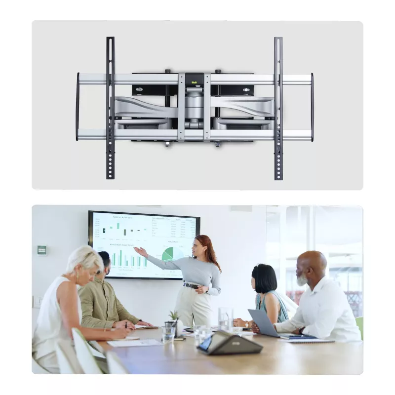 StarTech.com Heavy-Duty Articulating TV Wall Mount for up to 100-inch and 187.4lb/85kg lame Screens, VESA 800x500, Low-Profile Bracket, TAA-Compliant