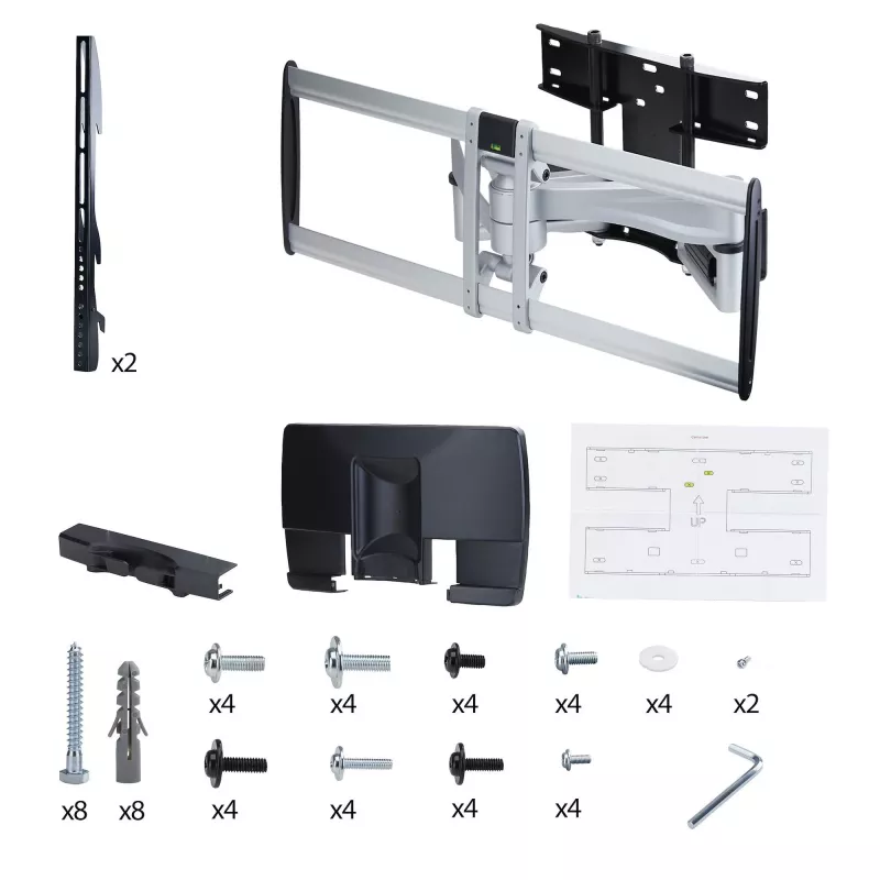 StarTech.com Heavy-Duty Articulating TV Wall Mount for up to 100-inch and 187.4lb/85kg lame Screens, VESA 800x500, Low-Profile Bracket, TAA-Compliant