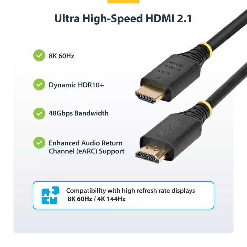 StarTech.com HDMI21-CBL-8K60-4M HDMI-kaabel HDMI tüüp A (standardne) Must