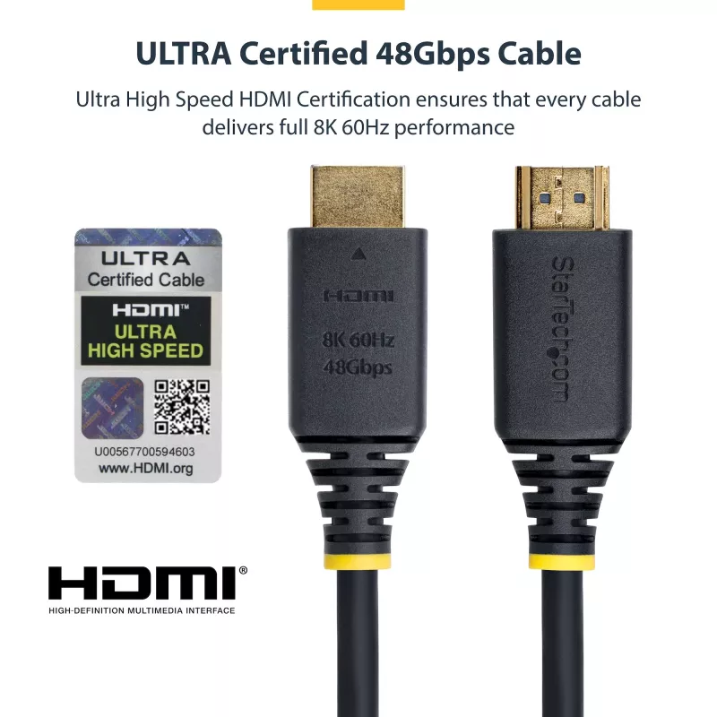 StarTech.com HDMI21-CBL-8K60-4M HDMI-kaabel HDMI tüüp A (standardne) Must