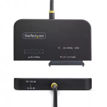 StarTech.com USB-C/USB-A - M.2 NVMe ja 2,5 inch/3,5 inch SATA adapter, 10 Gbit/s, tööriistavaba väline SSD-kõvakettaluger, B+M/M-Key