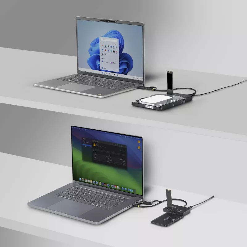 StarTech.com USB-C/USB-A - M.2 NVMe ja 2,5 inch/3,5 inch SATA adapter, 10 Gbit/s, tööriistavaba väline SSD-kõvakettaluger, B+M/M-Key