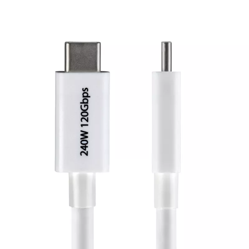 StarTech.com 1,5-jalane (50 cm) Thunderbolt 5 kaabel, 80 Gbps/kuni 120 Gbps, 240 W PD, 8K 60 Hz, sertifitseeritud Thunderbolti kaabel, ühildub Thunderbolt 4/USB4/USB-C-ga – valge
