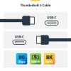 StarTech.com 1,5-jalane (50 cm) Thunderbolt 5 kaabel, 80 Gbps/kuni 120 Gbps, 240 W PD, 8K 60 Hz, sertifitseeritud Thunderbolti kaabel, ühildub Thunderbolt 4/USB4/USB-C-ga – valge