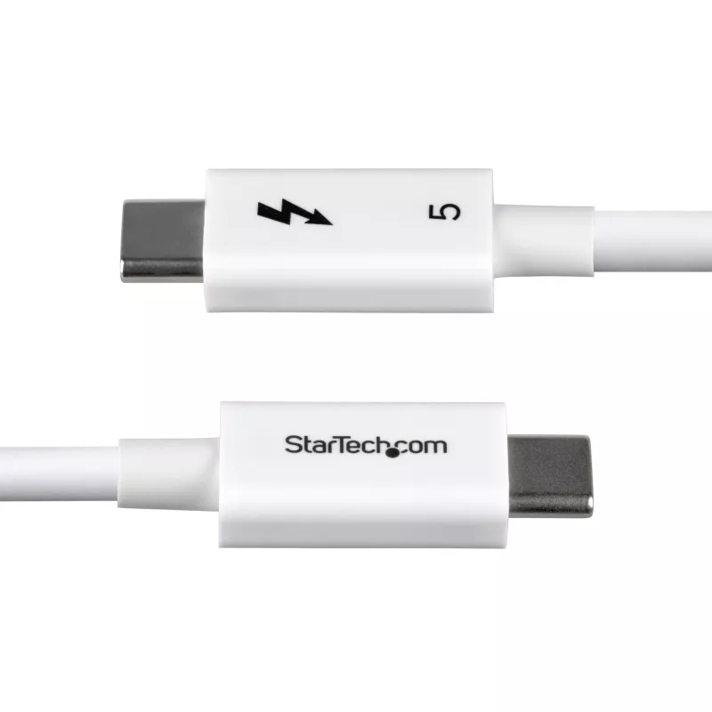 StarTech.com 2,6 jala (80 cm) Thunderbolt 5 kaabel, 80 Gbps/kuni 120 Gbps, 240 W PD, 8K 60 Hz, sertifitseeritud Thunderbolti kaabel, ühildub Thunderbolt 4/USB4/USB-C-ga – valge