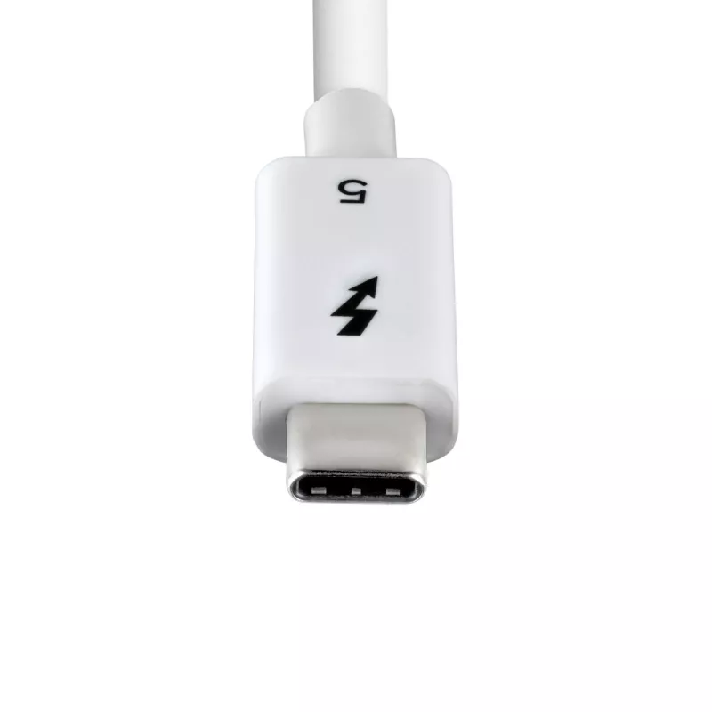 StarTech.com 2,6 jala (80 cm) Thunderbolt 5 kaabel, 80 Gbps/kuni 120 Gbps, 240 W PD, 8K 60 Hz, sertifitseeritud Thunderbolti kaabel, ühildub Thunderbolt 4/USB4/USB-C-ga – valge
