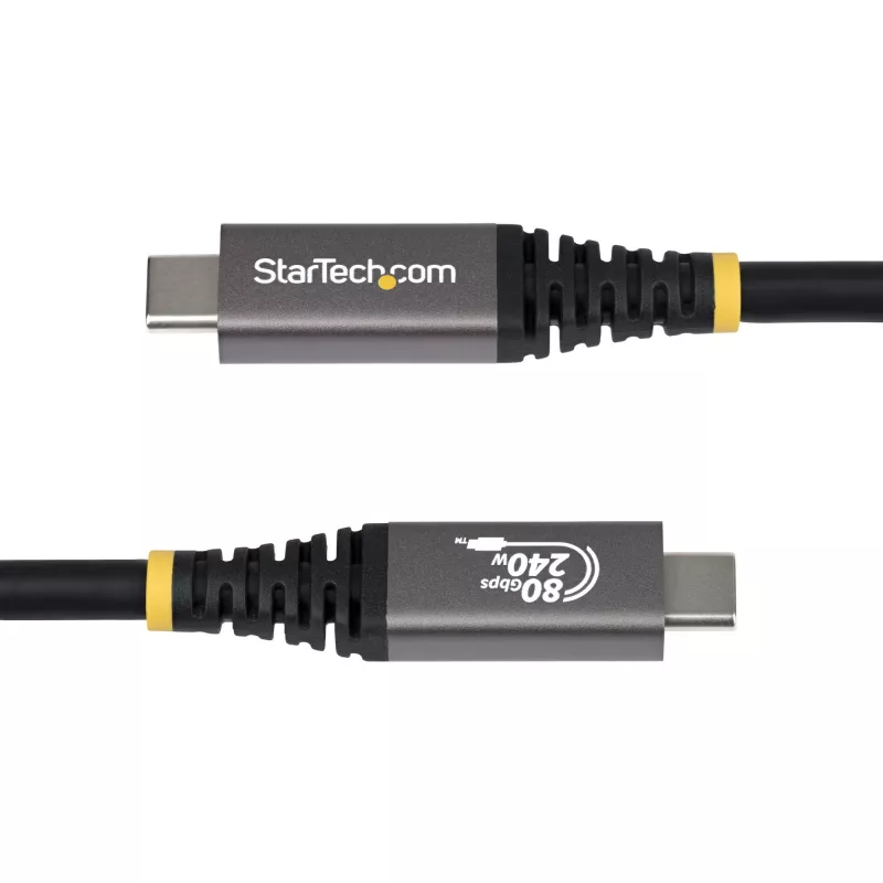 StarTech.com 1,5 m (5 jalga) USB4 kaabel, 80 Gbps, USB-IF sertifitseeritud USB-C kaabel, 240 W PD, 8K 120 Hz/4K 240 Hz DP2.1 DP80, TPE ümbris, Thunderbolt 4 ühilduv – must USB-C juhe
