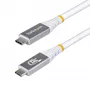 StarTech.com 1m (3 jalga) USB4-kaabel, 80 Gbit/s, USB-IF sertifitseeritud USB-C-kaabel, 240 W PD, 8K 120Hz/4K 240Hz DP2.1 DP80, TPE-kest, Thunderbolt 4-ga ühilduv – valge USB-C-juhe
