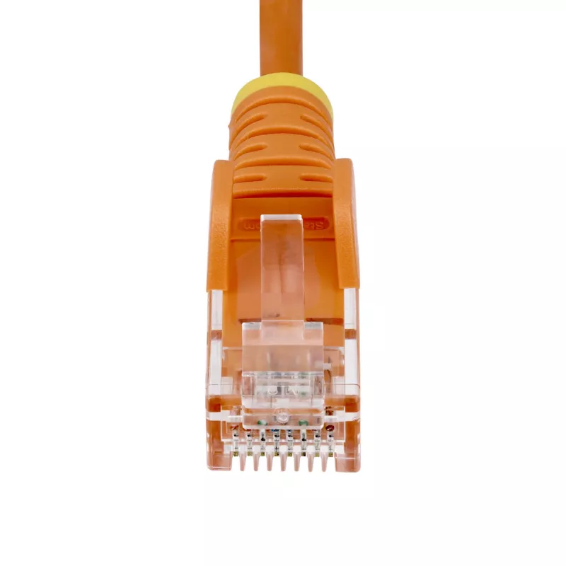 StarTech.com 25 cm oranž õhuke CAT6 Etherneti kaabel, tõmbekindel, 100W PoE, UTP, LSZH, 28AWG puhtast vasest juhe, õhuke RJ45 võrgukaabel tõmbetugevdustega, individuaalselt testitud