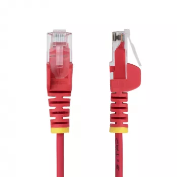 StarTech.com 25cm punane õhuke CAT6 Etherneti kaabel, tõmblukuta, 100W PoE, UTP, LSZH, 28AWG puhtast vasest traat, õhuke RJ45 võrgukaabel tõmbevastaste detailidega, individuaalselt testitud