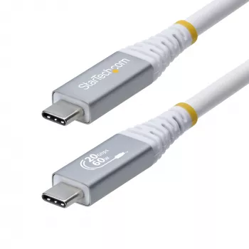 StarTech.com 3 m (10 jalga) USB4 kaabel, 20 Gbit/s, USB-IF sertifitseeritud USB-C kaabel, 60 W PD, 4K 120 Hz DP 1.4, TPE kate, valge USB-C juhe