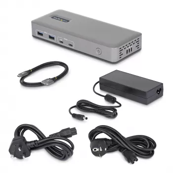 StarTech.com kahe monitoriga USB-C dokkimisjaam, HDMI, 4K 60 Hz, 100 W sülearvuti laadimine, 1GbE, draiverita, mitme monitori dokk Windowsile
