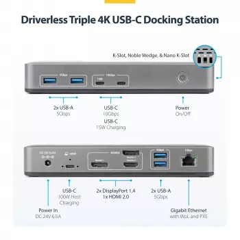 StarTech.com 199UE-USBC-DOCK sülearvuti dokk/pordireplikaator Juhtmega USB 3.2 Gen 2 (3.1 Gen 2) USB-C Hall