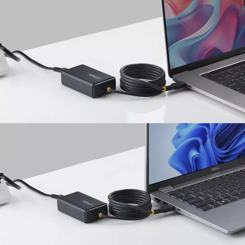 StarTech.com 65 W USB-C sülearvuti laadija, 1,5 m juhtmega USB-C kaabel, toiteadapteri plokk Dellile, XPS-ile, HP ProBookile, MacBook Prole, Microsoft Surface Prole
