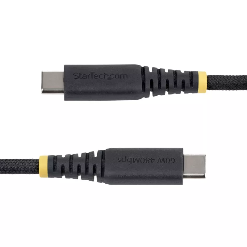 StarTech.com 1 m (3 jalga) USB-C laadimiskaabel, 60 W (3 A) PD, kahekihilise punutud nailonist/TPE ümbrisega, töökindel USB C laadimisjuhe, USB 2.0 sülearvuti laadimiskaabel