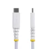 StarTech.com 2 m valge USB-C laadimiskaabel, 60 W (3 A) PD, kahekihiline punutud nailon/TPE kate, vastupidav USB-C laadimisjuhe, USB 2.0 sülearvuti laadijakaabel