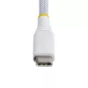 StarTech.com 2 m valge USB-C laadimiskaabel, 60 W (3 A) PD, kahekihiline punutud nailon/TPE kate, vastupidav USB-C laadimisjuhe, USB 2.0 sülearvuti laadijakaabel