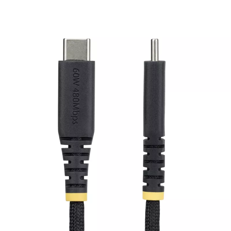 StarTech.com 3m (10ft) USB-C laadimiskaabel, 60W (3A) PD, kahekihiline punutud nailon/TPE ümbris, vastupidav USB C laadimisjuhe, USB 2.0 sülearvuti laadimiskaabel