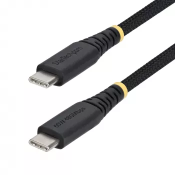StarTech.com 30 cm (1 jalg) USB-C laadimiskaabel, 60 W (3 A) PD, kahekihiline põimitud nailon/TPE ümbris, töökindel USB C laadimisjuhe, USB 2.0 sülearvuti laadijakaabel