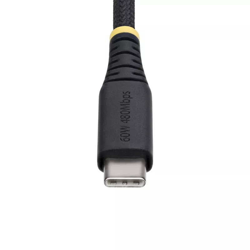 StarTech.com 30 cm (1 jalg) USB-C laadimiskaabel, 60 W (3 A) PD, kahekihiline põimitud nailon/TPE ümbris, töökindel USB C laadimisjuhe, USB 2.0 sülearvuti laadijakaabel