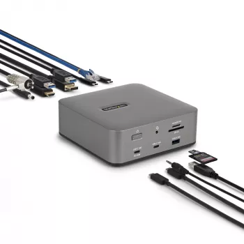 StarTech.com Thunderbolt 5 dokkimisjaam, DP / HDMI, kolm monitori, kuni 4K 144 Hz või kaks 8K 60 Hz, 5x USB porti, 140 W sülearvuti laadimine
