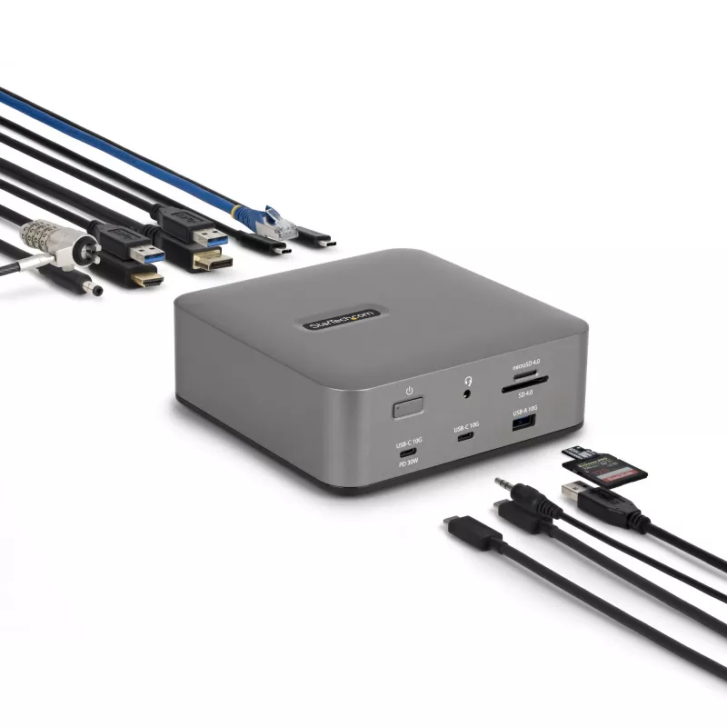 StarTech.com Thunderbolt 5 dokkimisjaam, DP / HDMI, kolm monitori, kuni 4K 144 Hz või kaks 8K 60 Hz, 5x USB porti, 140 W sülearvuti laadimine