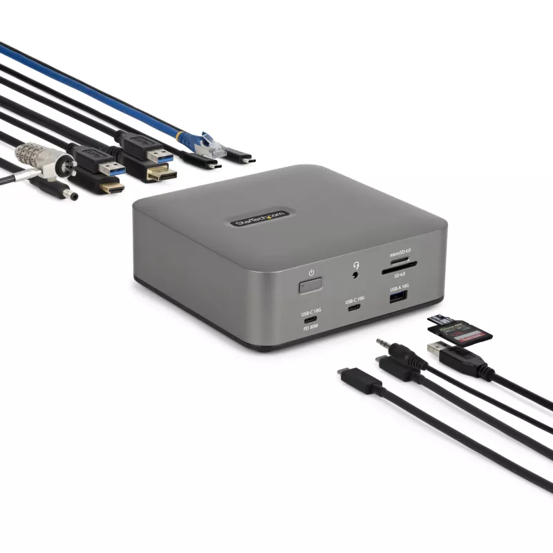 StarTech.com Thunderbolt 5 dokkimisjaam, DP / HDMI, kolm monitori, kuni 4K 144 Hz või kaks 8K 60 Hz, 5x USB porti, 140 W sülearvuti laadimine