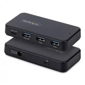 StarTech.com 4-pordiline USB-C ja USB-A jaotur, 5 Gbps, isetoitega, 2-ühes USB-C ja USB-A hostikaabel, 1x USB-C ja 3x USB-A (1x BC 1.2), 36 W toiteadapter kaasas