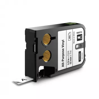 DYMO XTL üldotstarbelised vinüülsildid | 12 mm x 7 m | Must valgel