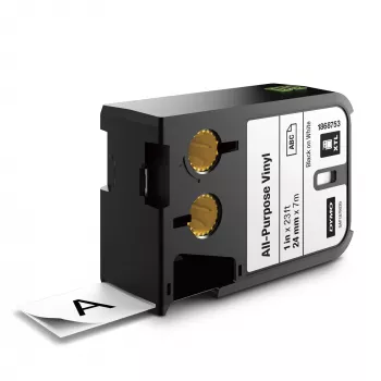 DYMO XTL mitmeotstarbelised vinüülsildid | 24 mm x 7 m | must valgel