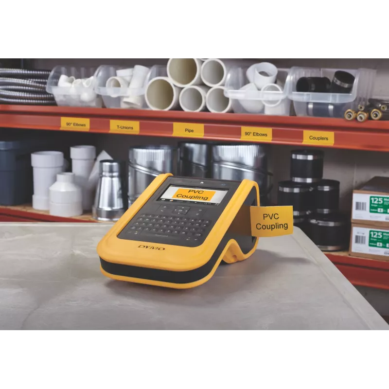 DYMO XTL universaalsed vinüülsildid | 54 mm x 7 m | Must kollasel