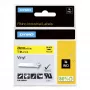 DYMO Rhino tööstuslikud vinüülsildid | 24 mm x 5,5 m | Must trükk kollasel | Isekleepuv | LabelManageri ja Rhino sildiprinteritele