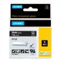 DYMO Rhino tööstuslikud vinüülsildid | 24 mm x 5,5 m | Valge trükk mustal | Isekleepuv | LabelManageri ja Rhino sildivalmistajatele