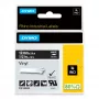 DYMO Rhino tööstuslikud vinüülsildid | 12 mm x 5,5 m | Valge trükk mustal | Isekleepuv | LabelManageri ja Rhino sildivalmistajatele